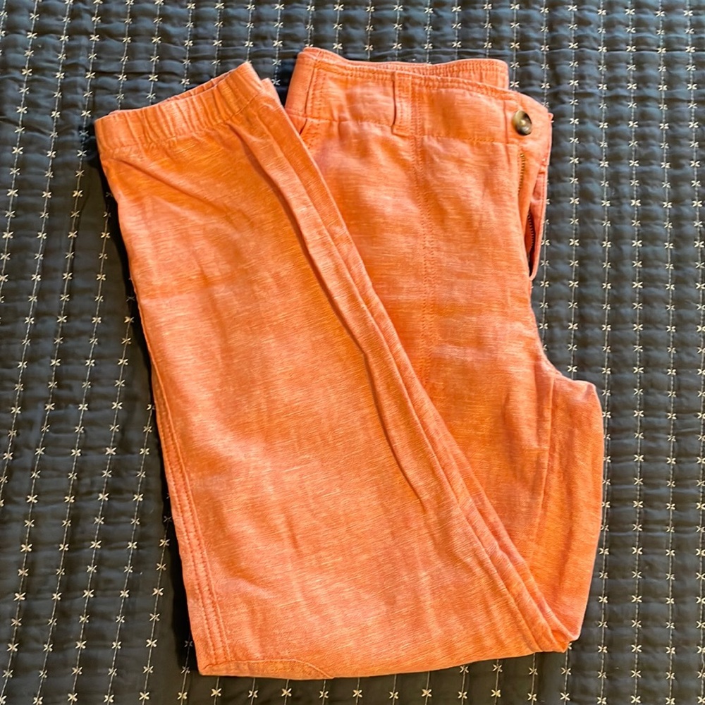 Sonoma Coral linen blend joggers. Size 6.